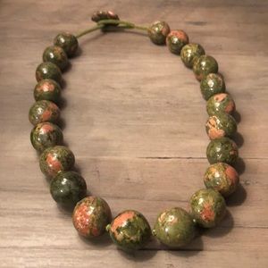 Vintage Solid stone bead necklace -